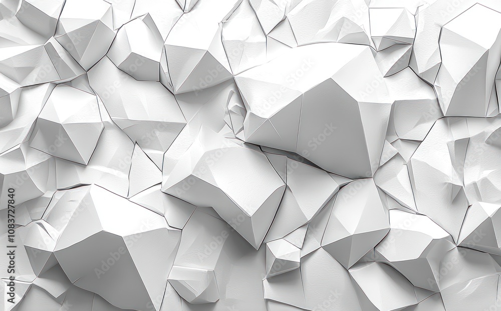 Leinwandbilder abstract white geometric structure with polygonal shapes and a 3d effect