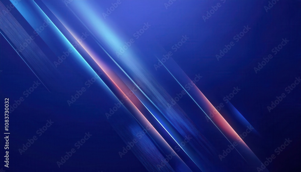 Poster Dynamic Blue Tech Background. Vibrant Digital Abstract Design Featuring Sleek Neon Lines and Gradient Light Effects for Technology, Innovation, or Futuristic Presentation Concepts