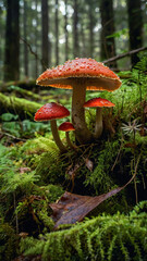 red mushroom in the forest