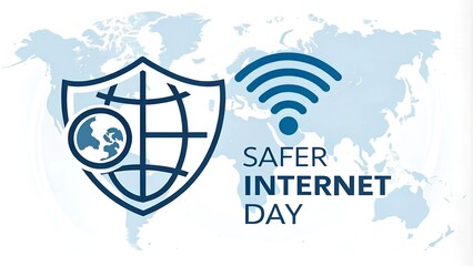 Global connectivity and security concept on safer internet day
