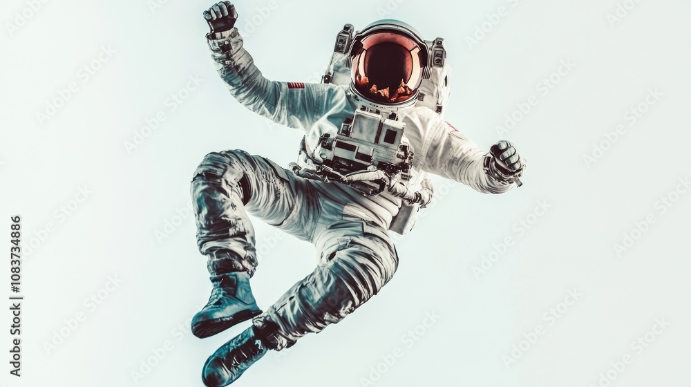 Fototapete an astronaut floating in space, showcasing the vastness and wonder of space exploration.