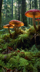 red mushroom in the forest