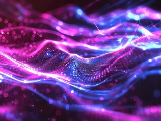 Vibrant light waves form an abstract display