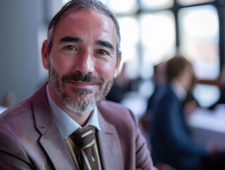 Man in suit at upscale restaurant