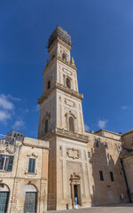 Fototapeta premium Kathedrale von Lecce. Lecce, eine malerische Stadt in Apulien im Süden Italiens, beherbergt nicht nur atemberaubende historische Gebäude und charmante Straßencafés. 
