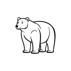 Fototapeta premium Polar Bear Outline – Adorable Vector Clipart Illustration