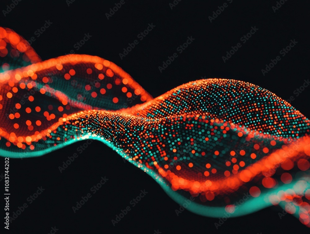 Poster dynamic led wave motion abstract background digital art vibrant colors close-up visual concept