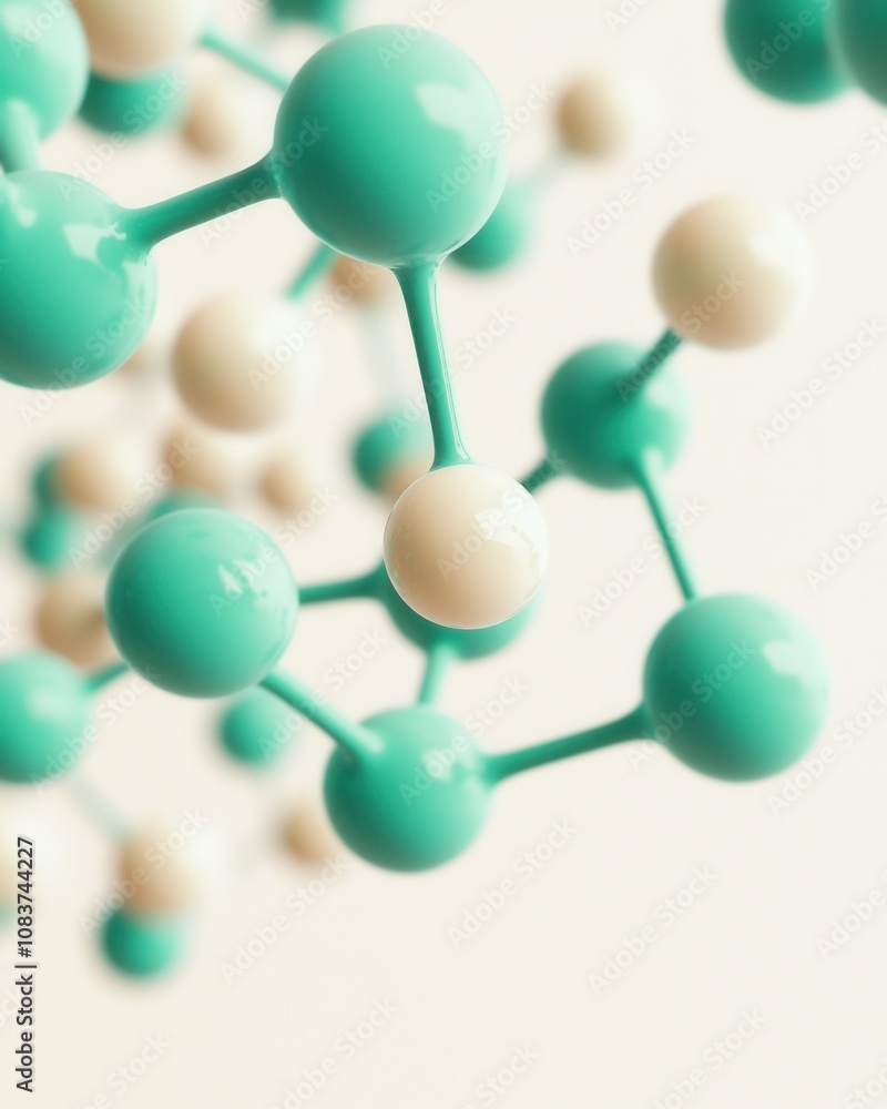 Poster molecular structure visualization science lab model abstract close-up chemistry concept