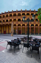 Street view on Zaragoza Bullring, Spain