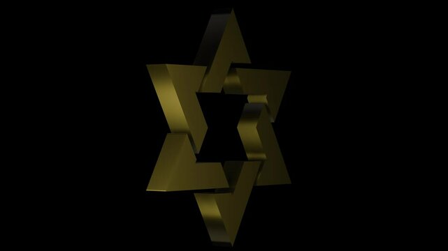 seal of solomon star of david animation on transparent background. 4K footage