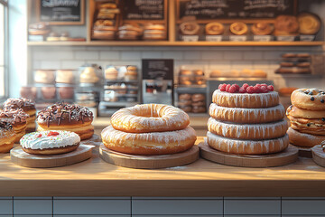 A bakery with a modern minimalist style and a flat design