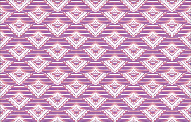 ikat Fabric Geometric Ethnic sealess Tribal pattern oriental traditional on pink and white background.Aztec style,embroidery,abstract,vector.design for texture,fabric,clothing,wrapping,carpet.
