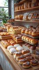 A bakery with a modern minimalist style and a flat design