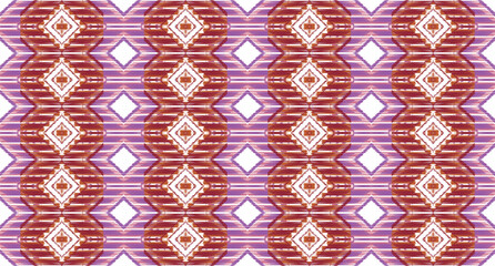 Ikat Fabric sealess Tribal pattern geometric ethnic oriental traditional on pink and white background.Aztec style,embroidery,abstract,vector.design for texture,fabric,clothing,wrapping,carpet.