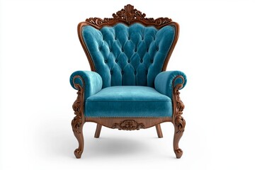 Different types of furniture items for home office decoration on white background