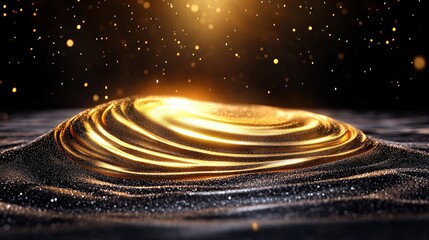 Fototapeta premium Abstract Gold Texture Background with Shiny Circles and Glitter