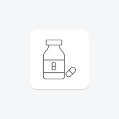 Obraz premium Vitamin D thinline icon , vector, pixel perfect, illustrator file