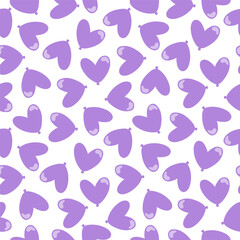 Fototapeta premium Seamless pattern with purple heart shaped balloon