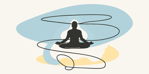 Celestial Connection A silhouette of a person in a lotus position surrounded by swirling cosmic elements. Below them a vibrant energy cord anchors them to the Earth glowing bright