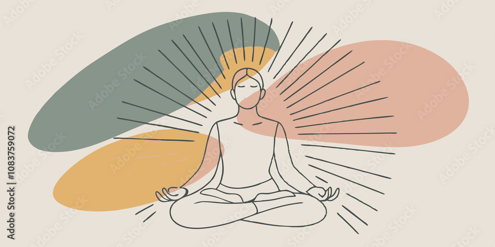 Poster radiant glow a halo of light encircles the seated person enhancing the ethereal quality of their med