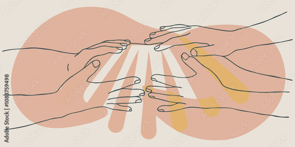 Poster serene embrace a healers hands are slightly cupped above the abdomen of a person lying supine. soft 