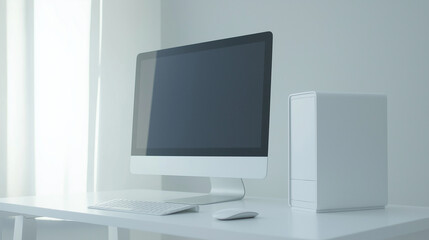 Fototapeta premium Graphic designer workplace with computer monitor in office