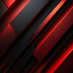Obraz premium Bold, angular lines in shades of black and red create a striking abstract background, ideal for use in design projects, presentations, or as a wallpaper to convey a modern, sleek aesthetic,