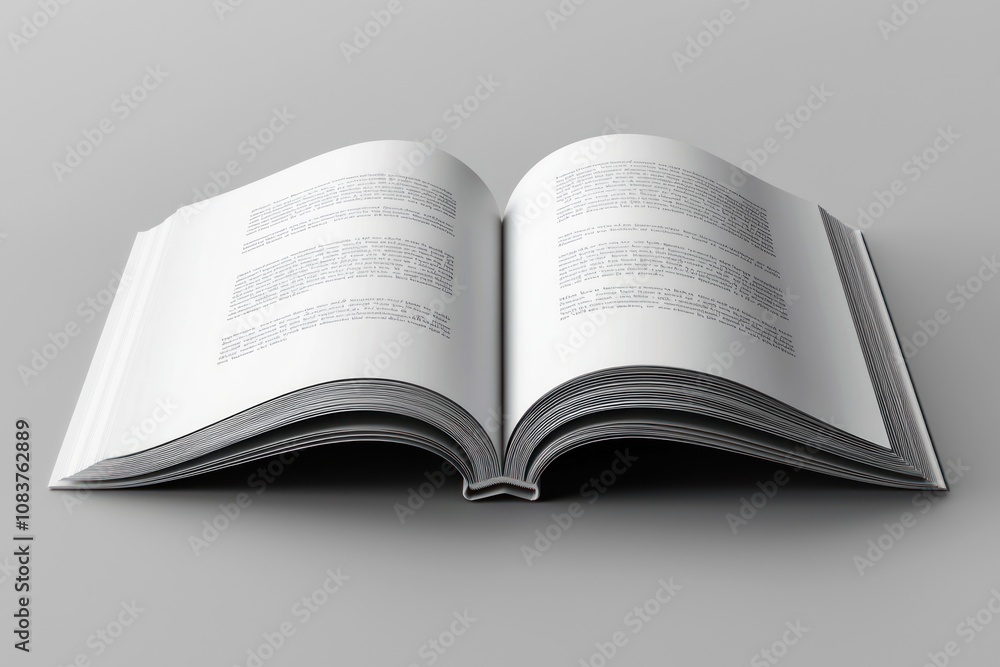 Poster open book with text on white background