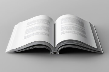 Obraz premium Open book with text on white background