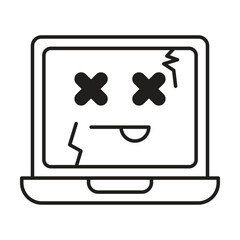 Computer is broken icon vector on white background