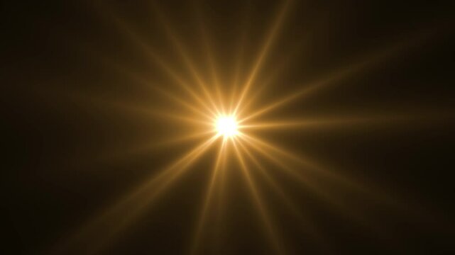 Slow appearance of light or sun. Light effect, flash of light. Movement of light with glare. Video 4k.