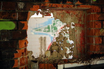 Former Olympic Hotel Igman near Mount Igman, damaged during Siege of Sarajevo, Bosnia and Herzegovina