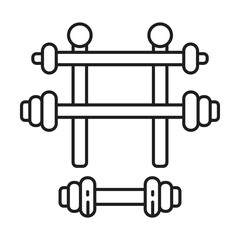 Dumbbells icon vector on white background