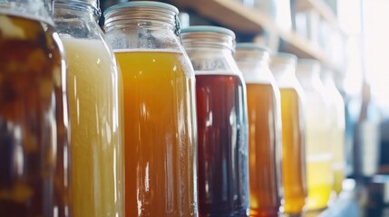 Kombucha fermentation, crafting probiotic-rich drinks with tea, sugar, and SCOBY cultures