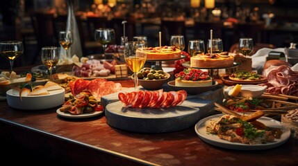 Fototapeta premium A photo of a high-end tapas restaurant