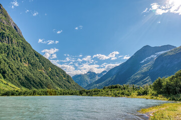 Views of the glacier in the Boyum area, (Boyabreen) Norway