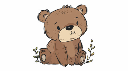 Obraz premium Charming Childish Bear Cartoon: Cute Animal Vector Illustration