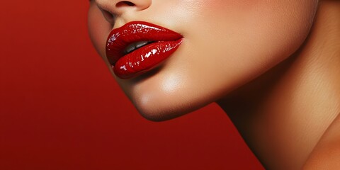 Obraz premium Glossy Red Lips