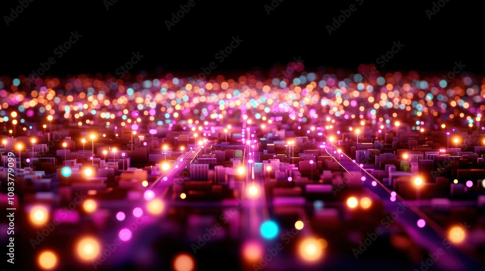 Aufkleber Dynamic technology visualization virtual environment abstract content futuristic perspective global connectivity concept