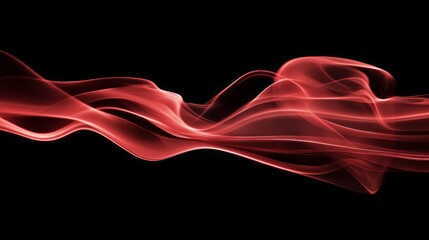 Obraz premium A red wave of smoke is shown on a black background