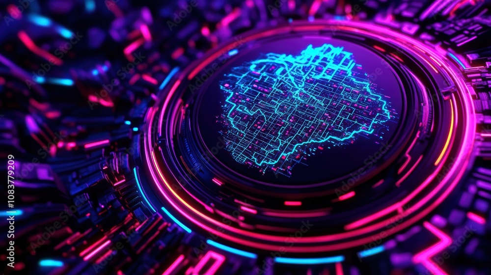 Leinwandbilder exploring innovative digital cityscapes futuristic technology visualizations abstract environment hi