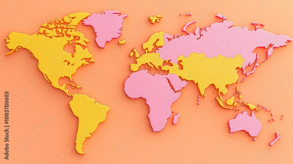 Poster colorful world map design modern graphic art creative visualization bright environment abstract view