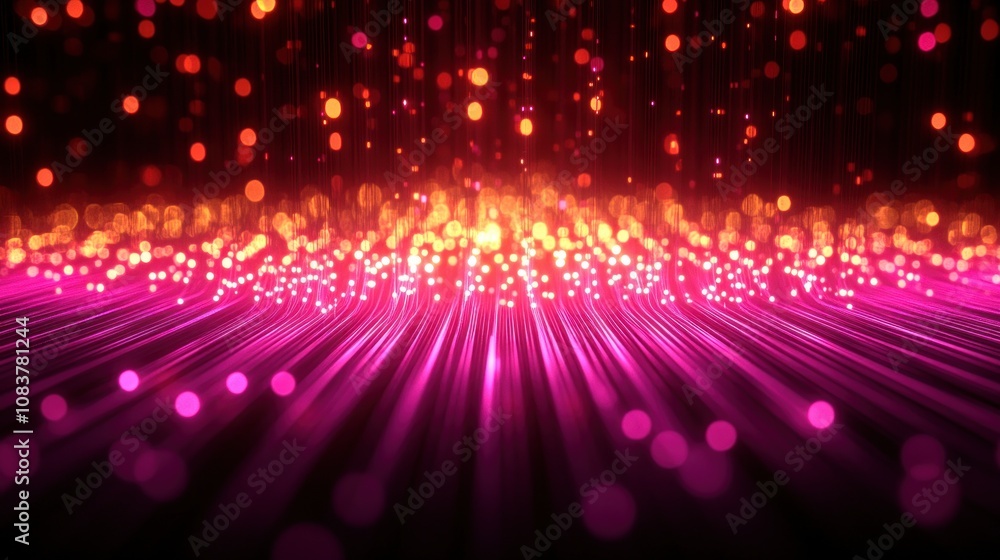 Poster Dynamic light animation showcase abstract background digital art colorful bokeh environment close-up viewpoint vibrant visual concept