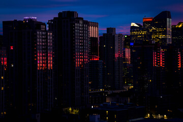Sunset Calgary Down Town