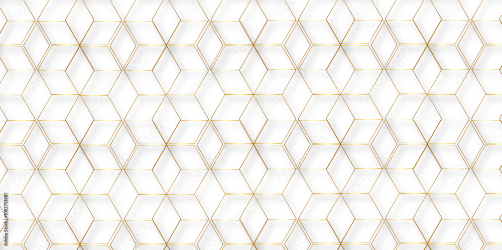 Aufkleber Modern simple style seamless pattern with hexagonal graphic design. Geometric art deco texture graphic ornament background. abstract molecular structures in technology, wallpaper background, vector.	