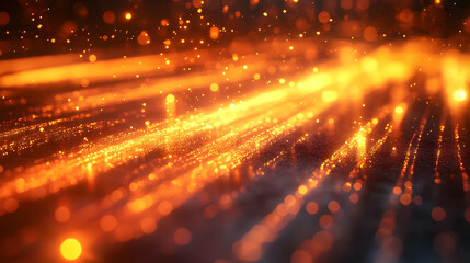 Fototapeta premium Abstract Orange Glowing Particles Background