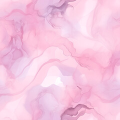 Fototapeta premium High resolution illustrations of fluid mist in pink and lavender, soft and dreamy abstract forms, delicate watercolor texture, seamless design