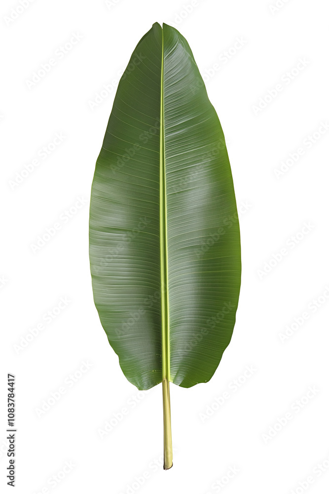 Poster Single large banana leaf centered with space around for text