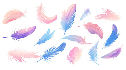 Feather silhouettes with gradient fills