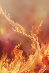 Fototapeta premium Abstract Fire Fluid Art – Dynamic Glossy Swirl with Flame-like Texture Versatile for Energy Ads, Fantasy Themes, and Design Variations